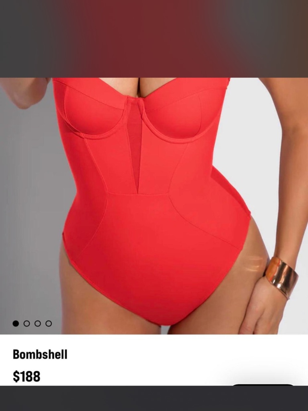 Ta3 Bombshell Red Underwire One-Piece Swimsuit size XS NWT normal torso